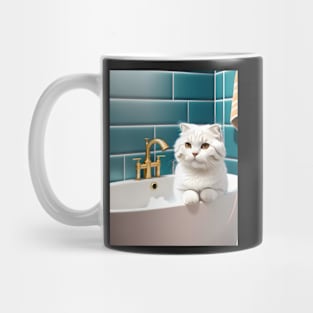 Cat Taking a Bath - Modern Digital Art Mug